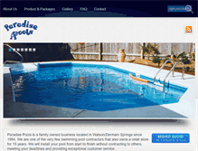 Tablet Screenshot of paradisepoolswatson.com